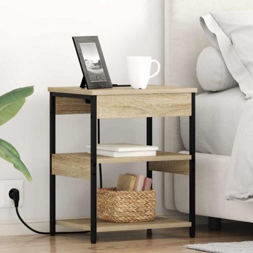 Нощен шкаф 2 pcs Сонома дъб 41 x 31 x 51 см Инженерно дърво