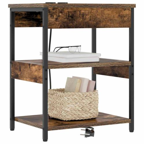 Нощен шкаф 2 pcs Димян дъб 41 x 31 x 51 см Инженерно дърво