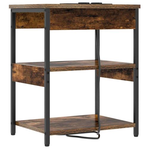 Нощен шкаф 2 pcs Димян дъб 41 x 31 x 51 см Инженерно дърво