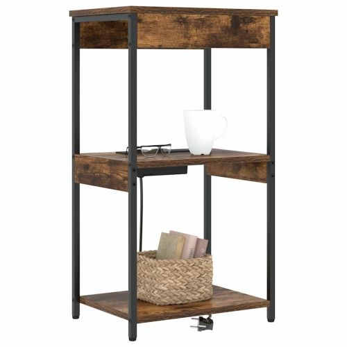 Нощен шкаф с рафт Димян дъб 41 x 31 x 76 см Инженерно дърво