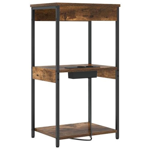 Нощен шкаф с рафт Димян дъб 41 x 31 x 76 см Инженерно дърво