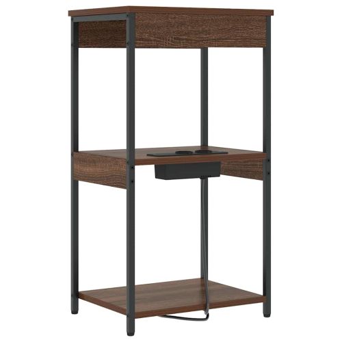 Нощен шкаф с рафт Кафяв дъб 41 x 31 x 76 см Инженерно дърво