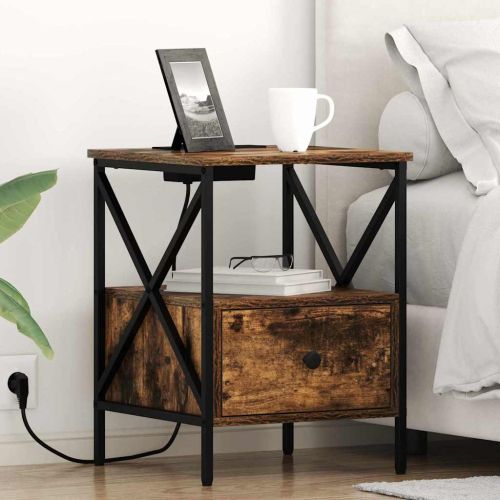 Нощен шкаф Димян дъб 41,5 x 40,5 x 55 см Инженерно дърво