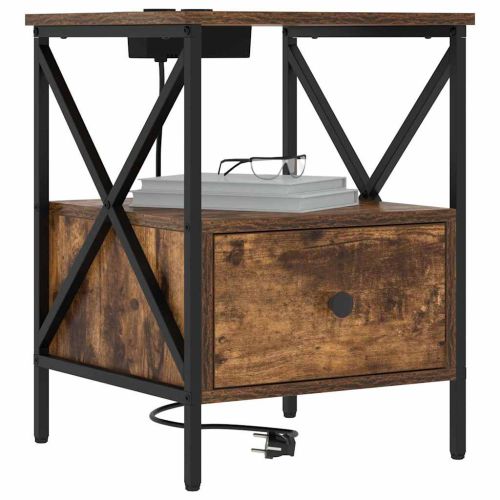 Нощен шкаф 2 pcs Димян дъб 41,5 x 40,5 x 55 см Инженерно дърво