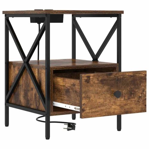 Нощен шкаф 2 pcs Димян дъб 41,5 x 40,5 x 55 см Инженерно дърво