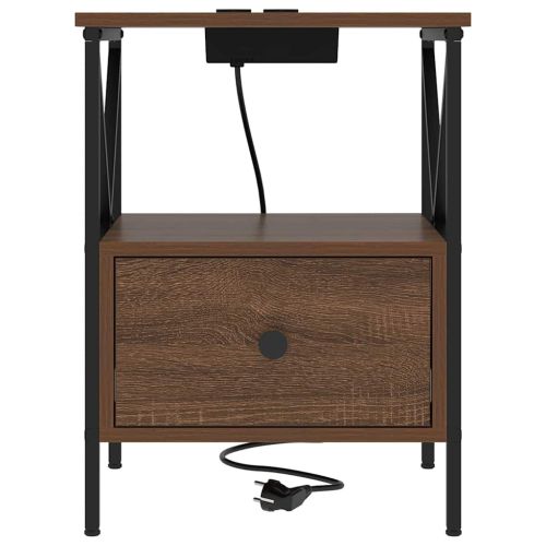 Нощен шкаф Кафяв дъб 41,5 x 40,5 x 55 см Инженерно дърво