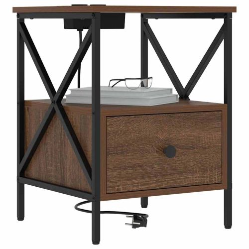 Нощен шкаф 2 pcs Кафяв дъб 41,5 x 40,5 x 55 см Инженерно дърво