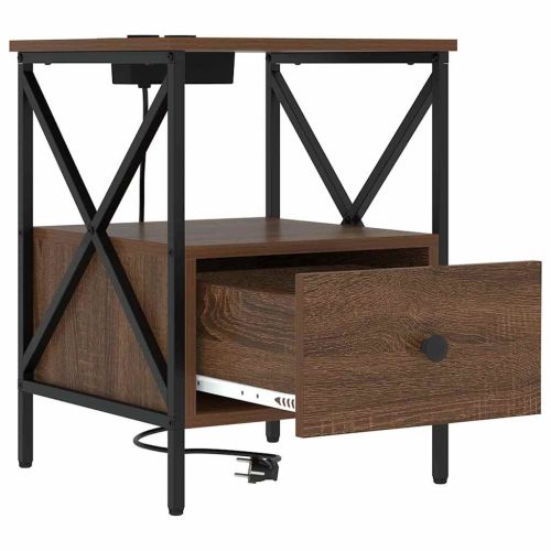 Нощен шкаф 2 pcs Кафяв дъб 41,5 x 40,5 x 55 см Инженерно дърво