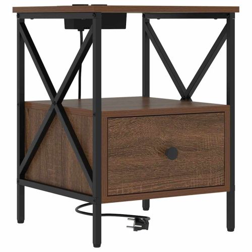 Нощен шкаф 2 pcs Кафяв дъб 41,5 x 40,5 x 55 см Инженерно дърво