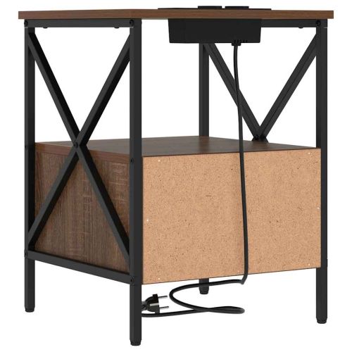 Нощен шкаф 2 pcs Кафяв дъб 41,5 x 40,5 x 55 см Инженерно дърво