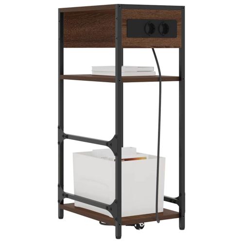 Нощен шкаф Кафяв дъб 40 x 27 x 76 см Инженерно дърво