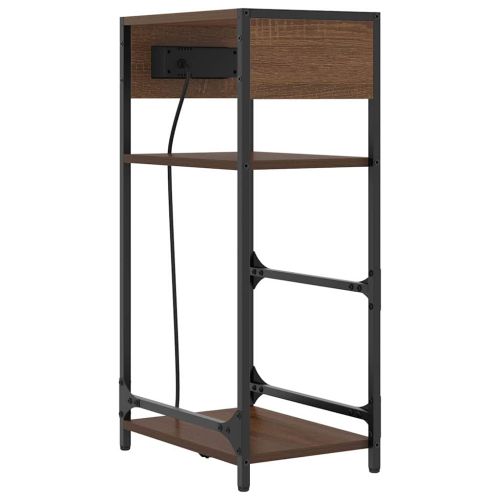 Нощен шкаф Кафяв дъб 40 x 27 x 76 см Инженерно дърво