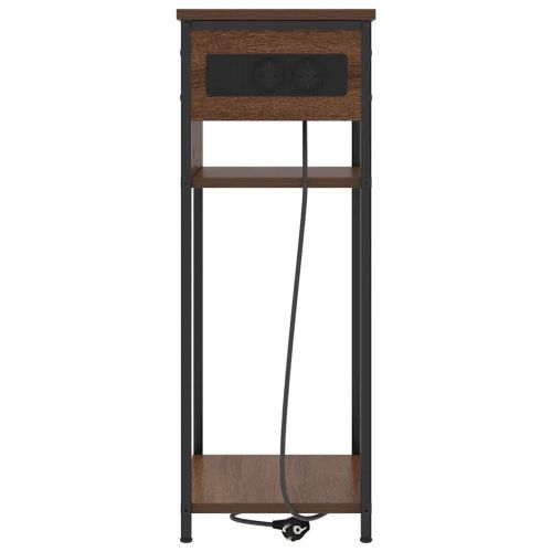 Нощен шкаф Кафяв дъб 41 x 28 x 76 см Инженерно дърво