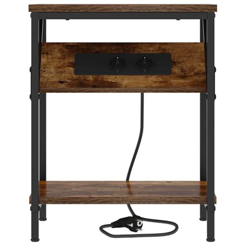 Нощен шкаф 2 pcs Димян дъб 38 x 30 x 48 см Инженерно дърво