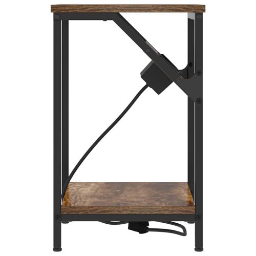 Нощен шкаф 2 pcs Димян дъб 38 x 30 x 48 см Инженерно дърво