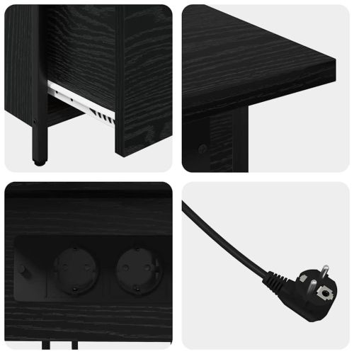 Нощен шкаф Черния дъб 60 x 30 x 61 см Инженерно дърво