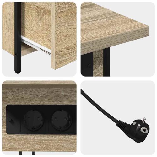 Нощен шкаф Сонома дъб 60 x 30 x 61 см Инженерно дърво