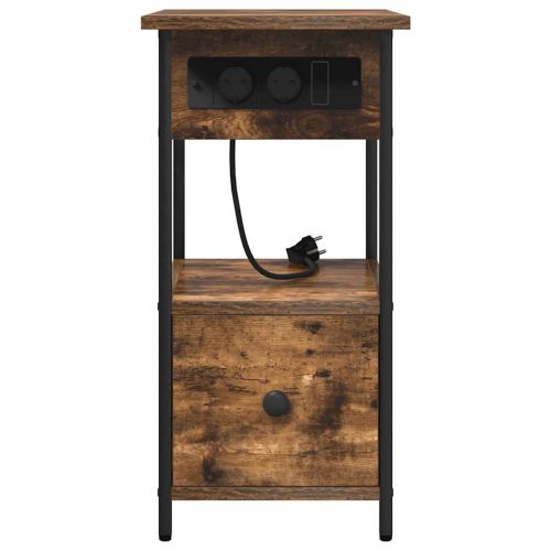 Нощен шкаф с чекмедже Димян дъб 60 x 30 x 61 см Инженерно дърво