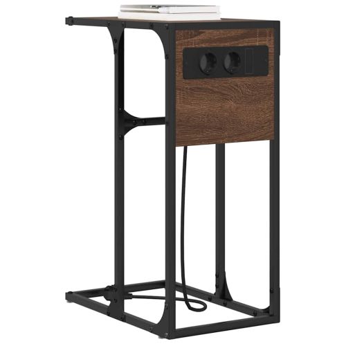 Нощен шкаф Кафяв дъб 41,5 x 26 x 60,5 см Инженерно дърво