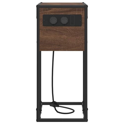 Нощен шкаф Кафяв дъб 41,5 x 26 x 60,5 см Инженерно дърво