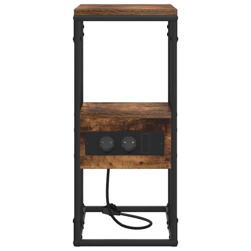 Нощен шкаф Опушен дъб 41.5 x 26 x 60.5 см Инженерно дърво