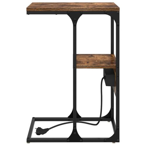 Нощен шкаф Опушен дъб 41.5 x 26 x 60.5 см Инженерно дърво