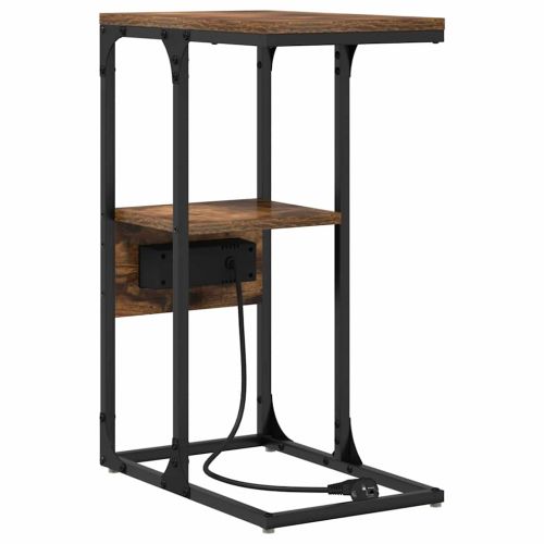 Нощен шкаф Опушен дъб 41.5 x 26 x 60.5 см Инженерно дърво