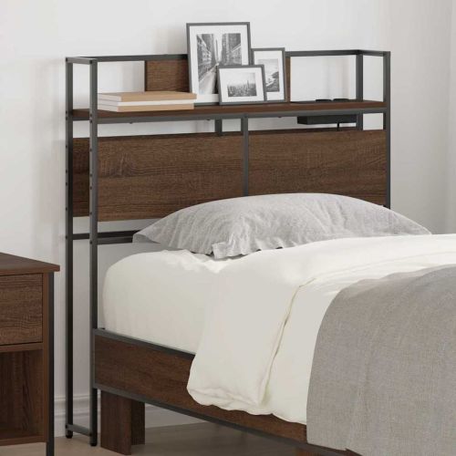 Табла за съхранение с рафт Кафяв дъб 80 cm Инженерно дърво