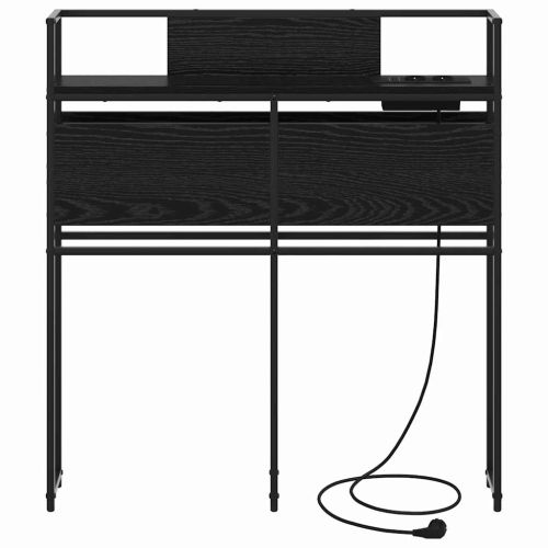 Табла за съхранение с рафт Черен дъб 90 cm Инженерно дърво