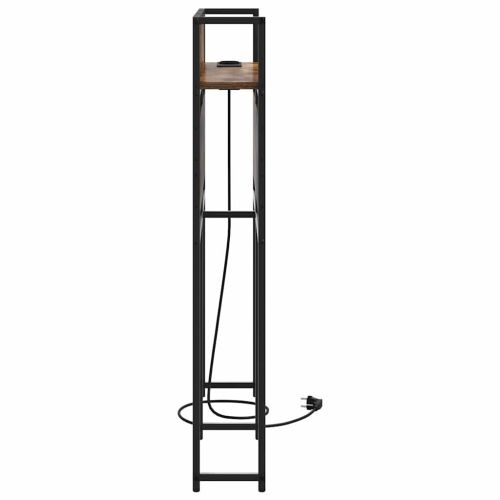 Табла за съхранение с рафт Опушен дъб 90 cm Инженерно дърво