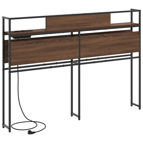 Табла за съхранение с рафт Кафяв дъб 120 cm Инженерно дърво