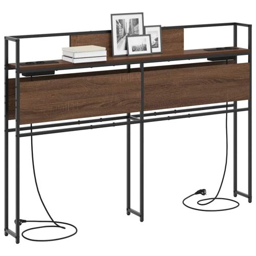 Табла за съхранение с рафт Кафяв дъб 140 cm Инженерно дърво