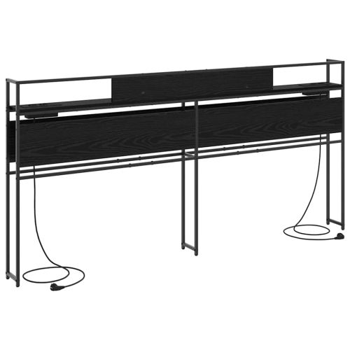 Табла за съхранение с рафт Черен дъб 180 cm Инженерно дърво