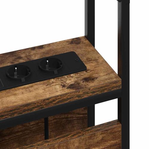 Табла за съхранение с рафт Опушен дъб 180 cm Инженерно дърво