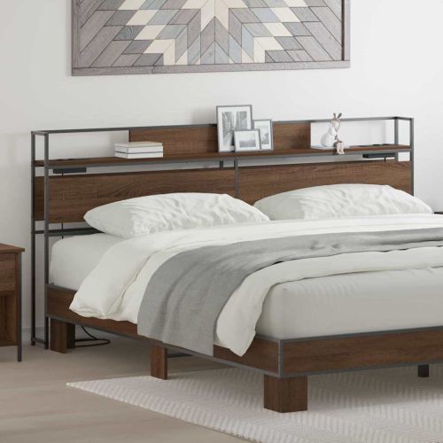 Табла за съхранение с рафт Кафяв дъб 180 cm Инженерно дърво