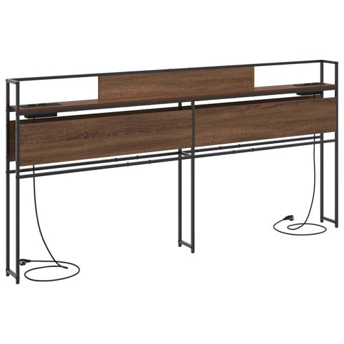 Табла за съхранение с рафт Кафяв дъб 180 cm Инженерно дърво