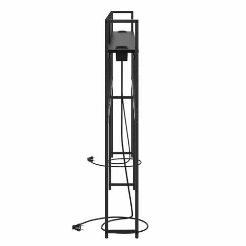 Табла за съхранение с рафт Черен дъб 200 cm Инженерно дърво