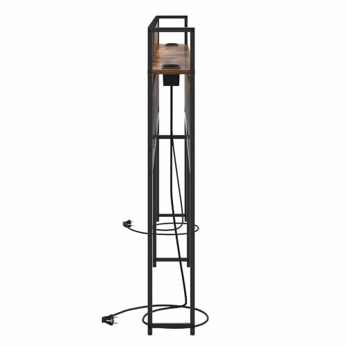 Табла за съхранение с рафт Опушен дъб 200 cm Инженерно дърво