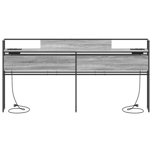 Табла за съхранение с рафт Сив сонома 200 cm Инженерно дърво