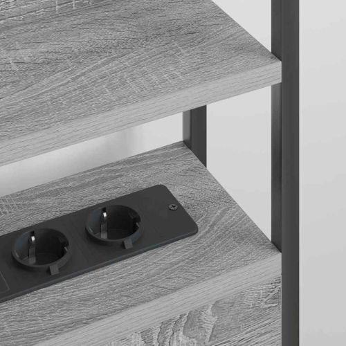 Облегалка за глава с рафт Сив сонома 100 cm Инженерно дърво