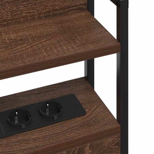 Облегалка за глава с рафт Кафяв дъб 100 cm Инженерно дърво