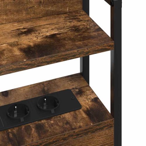 Облегалка за глава с рафт Опушен дъб 180 cm Инженерно дърво