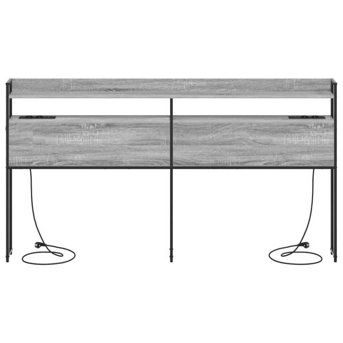 Облегалка за глава с рафт Сив сонома 180 cm Инженерно дърво