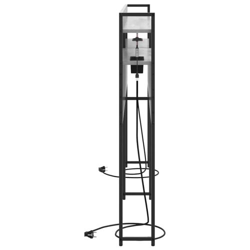 Облегалка за глава с рафт Сив сонома 180 cm Инженерно дърво