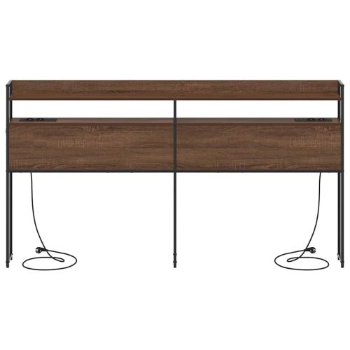 Облегалка за глава с рафт Кафяв дъб 180 cm Инженерно дърво