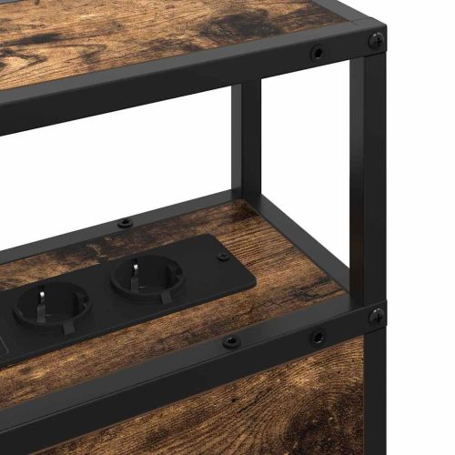 Табла за съхранение с рафт Опушен дъб 100 cm Инженерно дърво