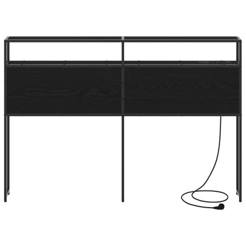 Табла за съхранение с рафт Черен дъб 120 cm Инженерно дърво