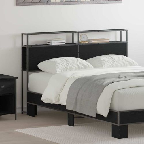 Табла за съхранение с рафт Черен дъб 140 cm Инженерно дърво