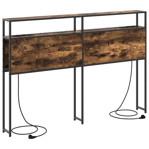 Табла за съхранение с рафт Опушен дъб 140 cm Инженерно дърво