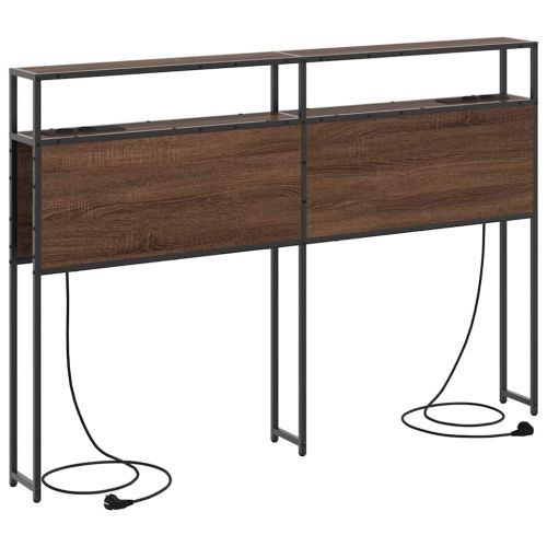 Табла за съхранение с рафт Кафяв дъб 150 cm Инженерно дърво